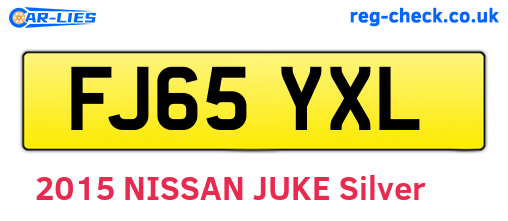 FJ65YXL are the vehicle registration plates.