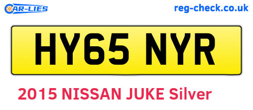 HY65NYR are the vehicle registration plates.