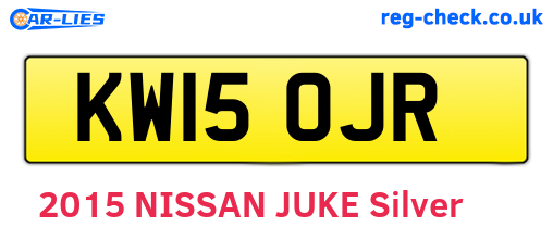 KW15OJR are the vehicle registration plates.