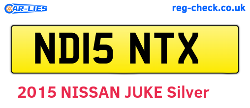 ND15NTX are the vehicle registration plates.