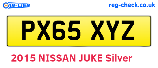 PX65XYZ are the vehicle registration plates.