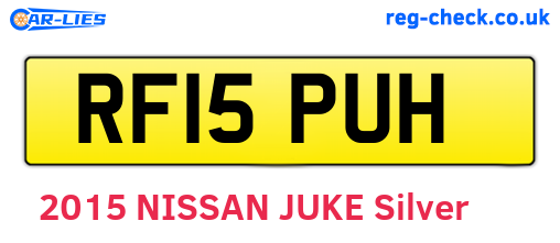 RF15PUH are the vehicle registration plates.