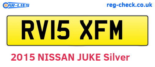 RV15XFM are the vehicle registration plates.