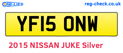 YF15ONW are the vehicle registration plates.
