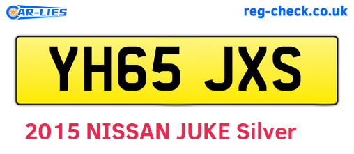 YH65JXS are the vehicle registration plates.