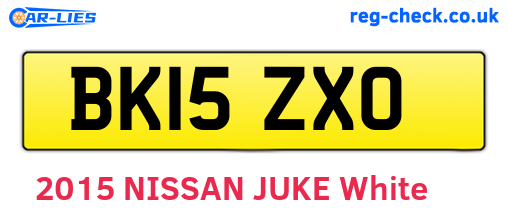 BK15ZXO are the vehicle registration plates.