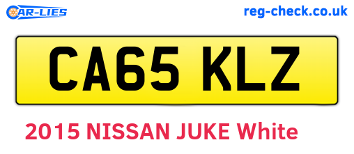 CA65KLZ are the vehicle registration plates.