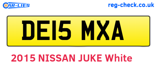 DE15MXA are the vehicle registration plates.