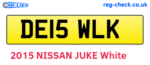DE15WLK are the vehicle registration plates.