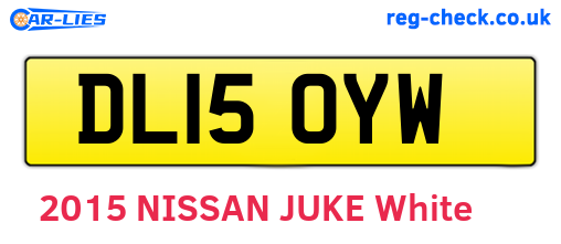 DL15OYW are the vehicle registration plates.