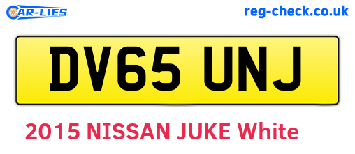 DV65UNJ are the vehicle registration plates.