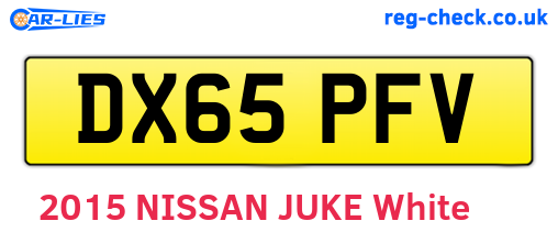 DX65PFV are the vehicle registration plates.