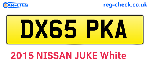 DX65PKA are the vehicle registration plates.