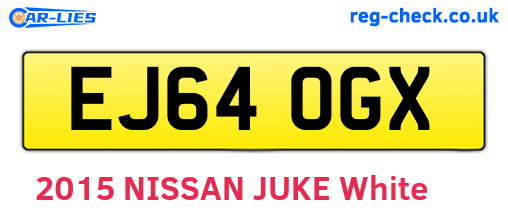 EJ64OGX are the vehicle registration plates.