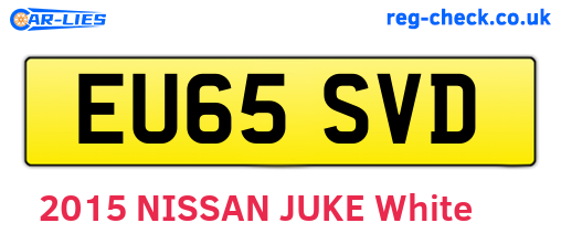 EU65SVD are the vehicle registration plates.