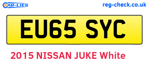 EU65SYC are the vehicle registration plates.