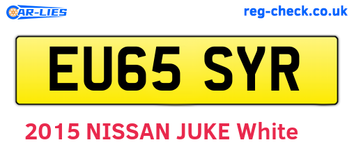 EU65SYR are the vehicle registration plates.