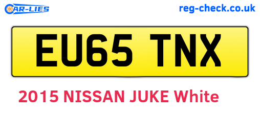 EU65TNX are the vehicle registration plates.