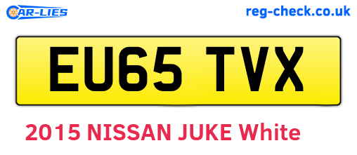 EU65TVX are the vehicle registration plates.