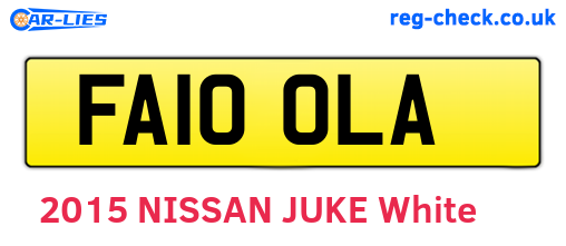 FA10OLA are the vehicle registration plates.