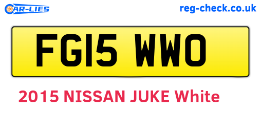FG15WWO are the vehicle registration plates.