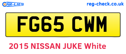 FG65CWM are the vehicle registration plates.