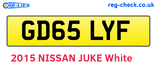 GD65LYF are the vehicle registration plates.