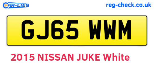 GJ65WWM are the vehicle registration plates.