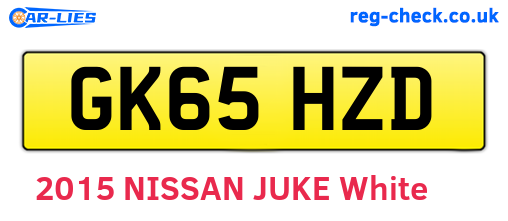 GK65HZD are the vehicle registration plates.