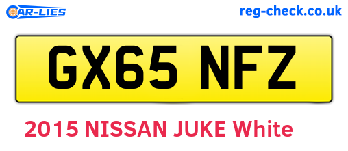 GX65NFZ are the vehicle registration plates.