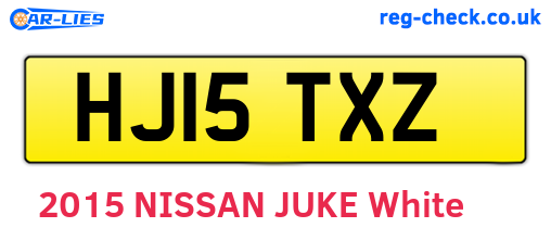 HJ15TXZ are the vehicle registration plates.