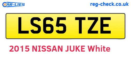 LS65TZE are the vehicle registration plates.