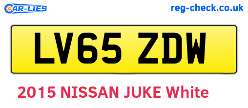 LV65ZDW are the vehicle registration plates.