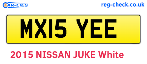 MX15YEE are the vehicle registration plates.