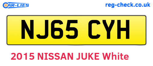 NJ65CYH are the vehicle registration plates.