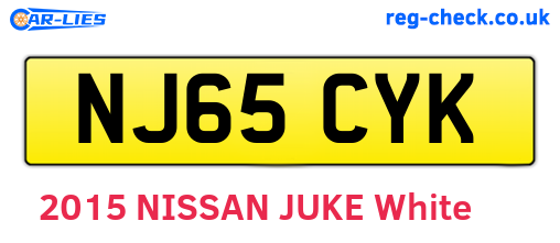 NJ65CYK are the vehicle registration plates.