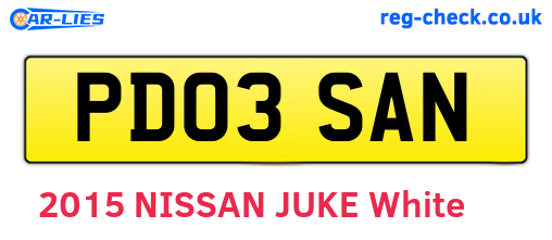 PD03SAN are the vehicle registration plates.