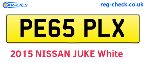 PE65PLX are the vehicle registration plates.