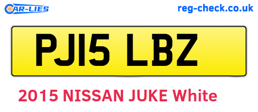 PJ15LBZ are the vehicle registration plates.