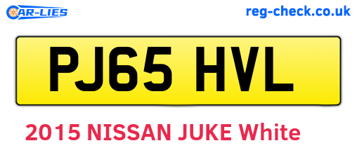 PJ65HVL are the vehicle registration plates.