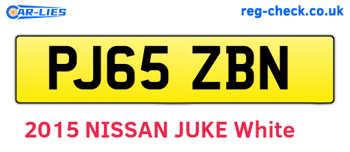 PJ65ZBN are the vehicle registration plates.