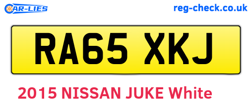RA65XKJ are the vehicle registration plates.