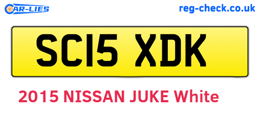 SC15XDK are the vehicle registration plates.