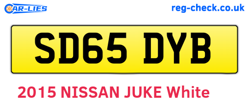 SD65DYB are the vehicle registration plates.