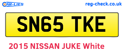 SN65TKE are the vehicle registration plates.