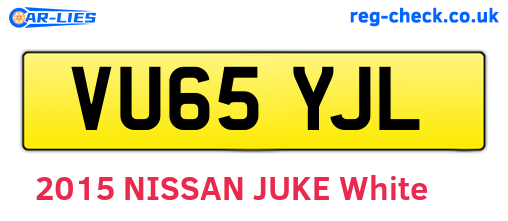 VU65YJL are the vehicle registration plates.