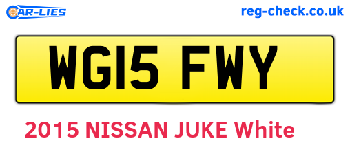 WG15FWY are the vehicle registration plates.