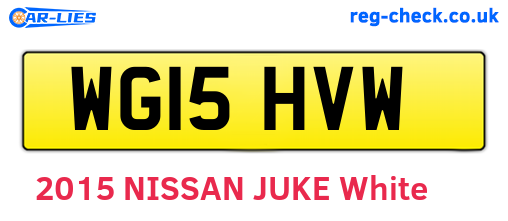 WG15HVW are the vehicle registration plates.