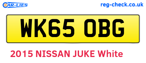 WK65OBG are the vehicle registration plates.