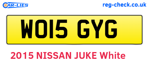 WO15GYG are the vehicle registration plates.